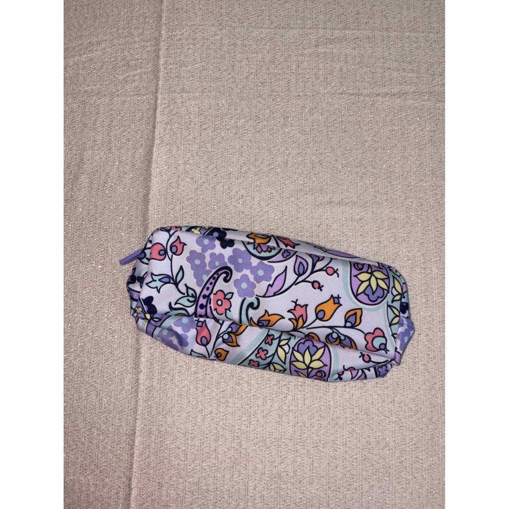 Vera Bradley makeup bag Pouch Purple Floral Paisley Good Zippered Cosmetic Case - Picture 5 of 10